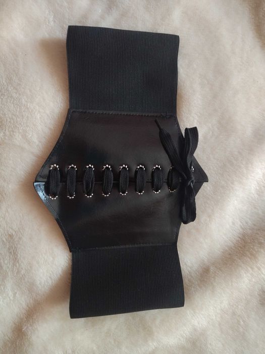 NOWY gorset czarny sznurowany gothic