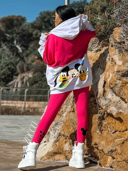 ZOCCO Dwu częściowy luźny komplet dres Disney RÓŻ