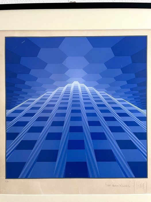 Serigrafia de Yvaral Jean-Pierre Vasarely Horizon Pyramidal