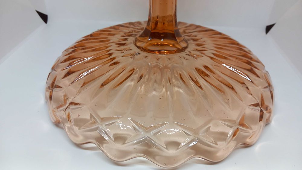 Stara Łososiowa patera różowa patera na nodze Ząbkowice Hortensja