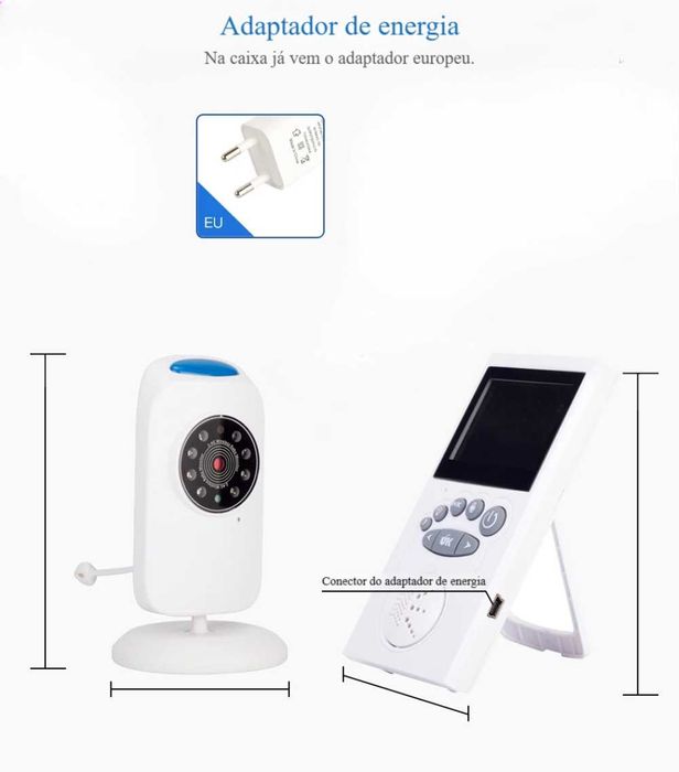 Monitor de Bebé 2.4" ∎ Visão Noturna ∎ Intercomunicador ∎ VOX