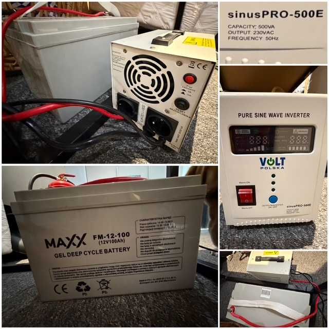 Zasilacz awaryjny UPS Volt Polska SinusPRO-500E + akumulator 100aH 12V