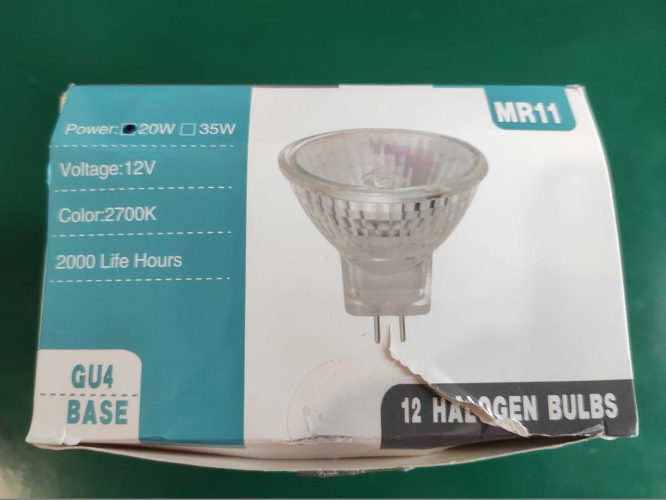 Żarowka halogenowa MR11 12V 20W GU4 2700K barwa ciepła 12 sztuk