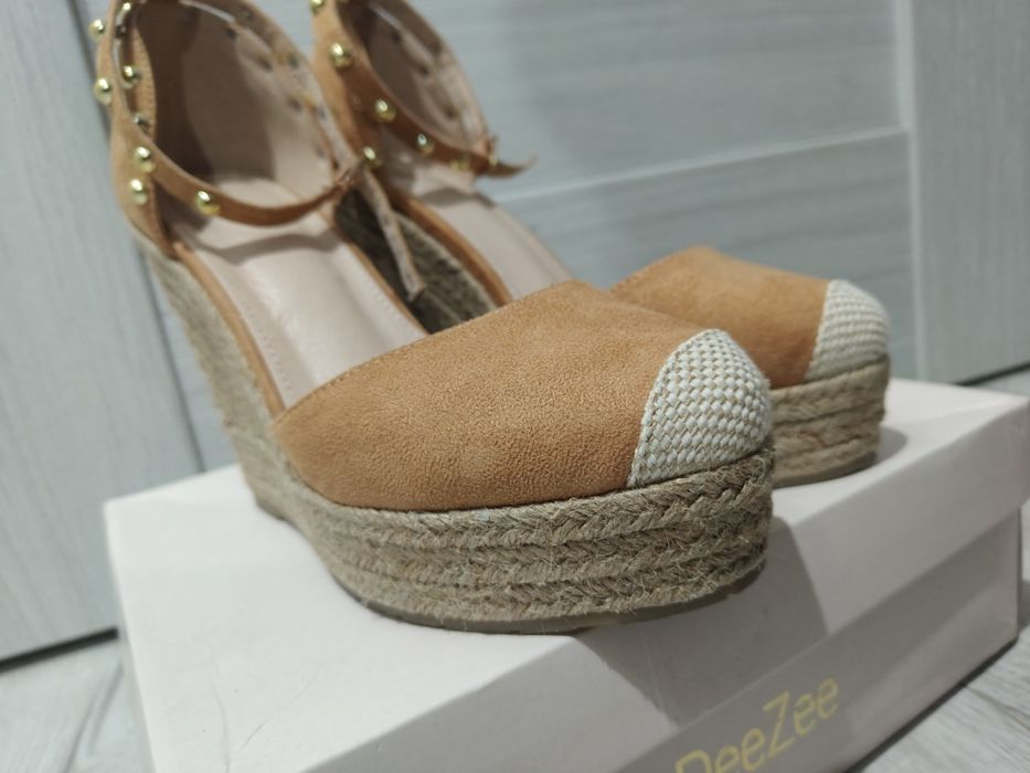 Koturny espadryle sandały damskie DeeZee 39 camel