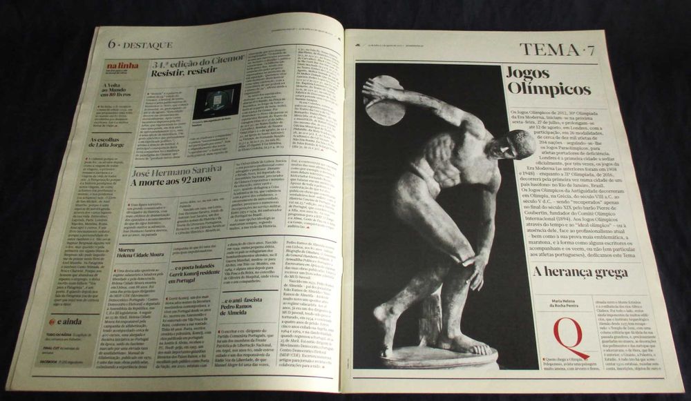 Jornal de Letras Artes e Ideias Os Jogos Olímpicos A Herança Grega