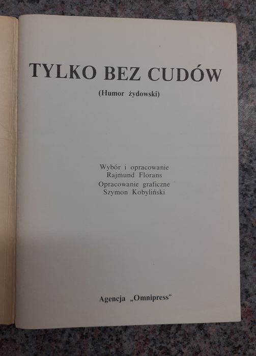 humor żydowski - Tylko bez cudów [Omnipress '85] il. Szymon Kobyliński