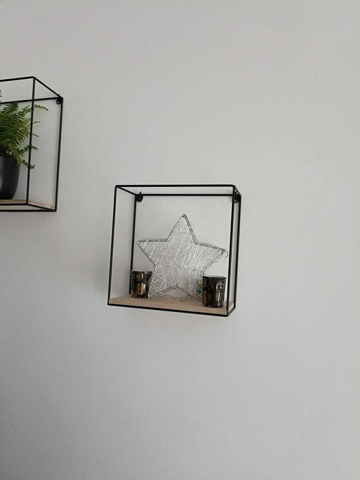 Zestaw kwietniki 2 sztuki półki ścienne dekoracja dom loft