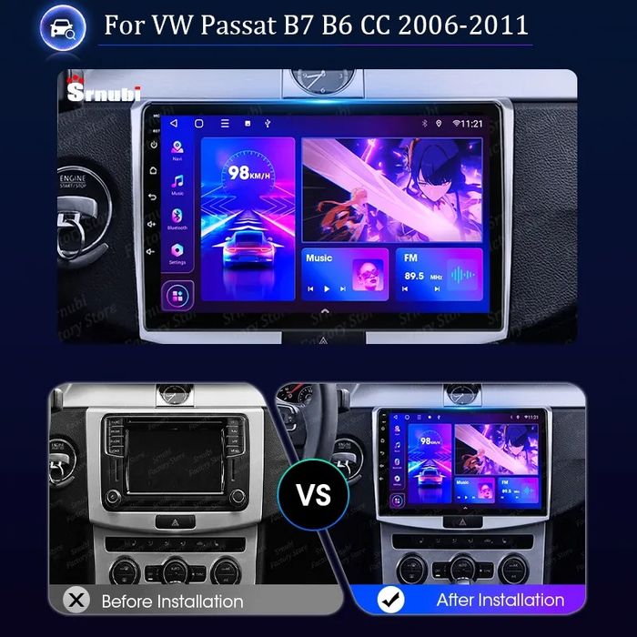 Штатна магнітола 6/128 GB VW Passat B6 B7 CC Volkswagen  Android avto Carplay