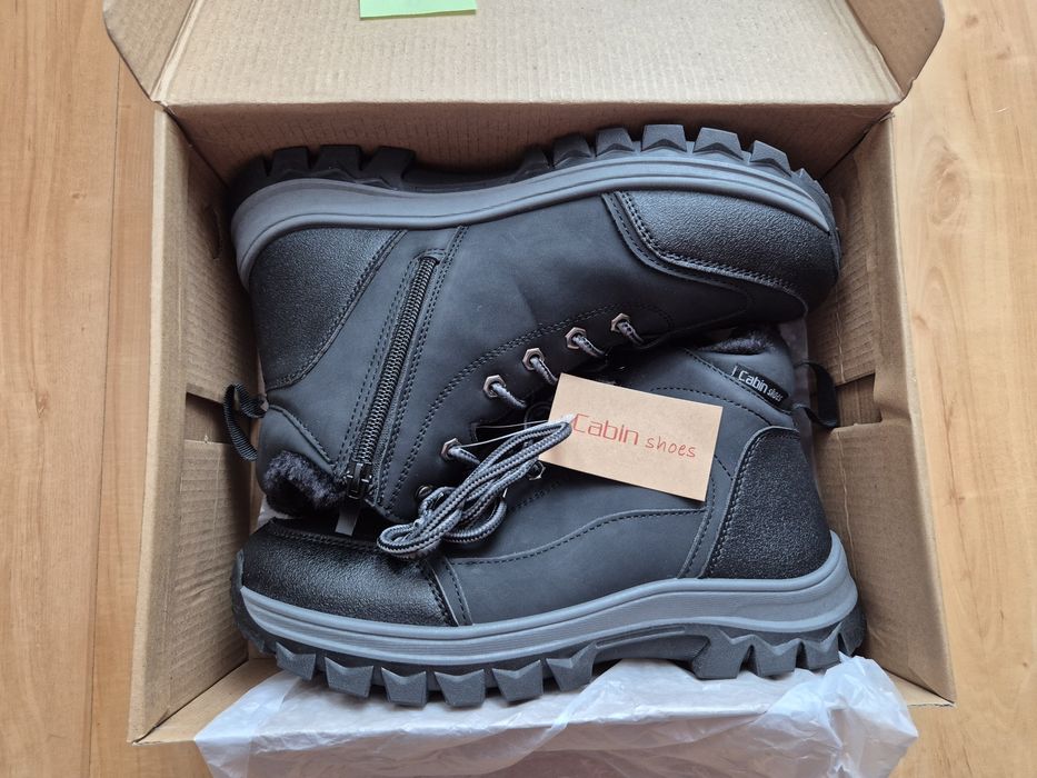 Czarne buty męskie ocieplane - Cabin shoes r.41