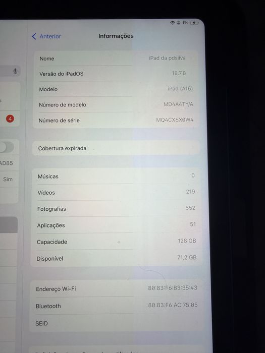 ipad A16 apple para troca
