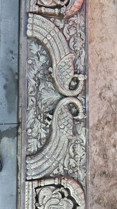 Panele dekoracyjne, indyjskie, drewniane, płaskorzeźby