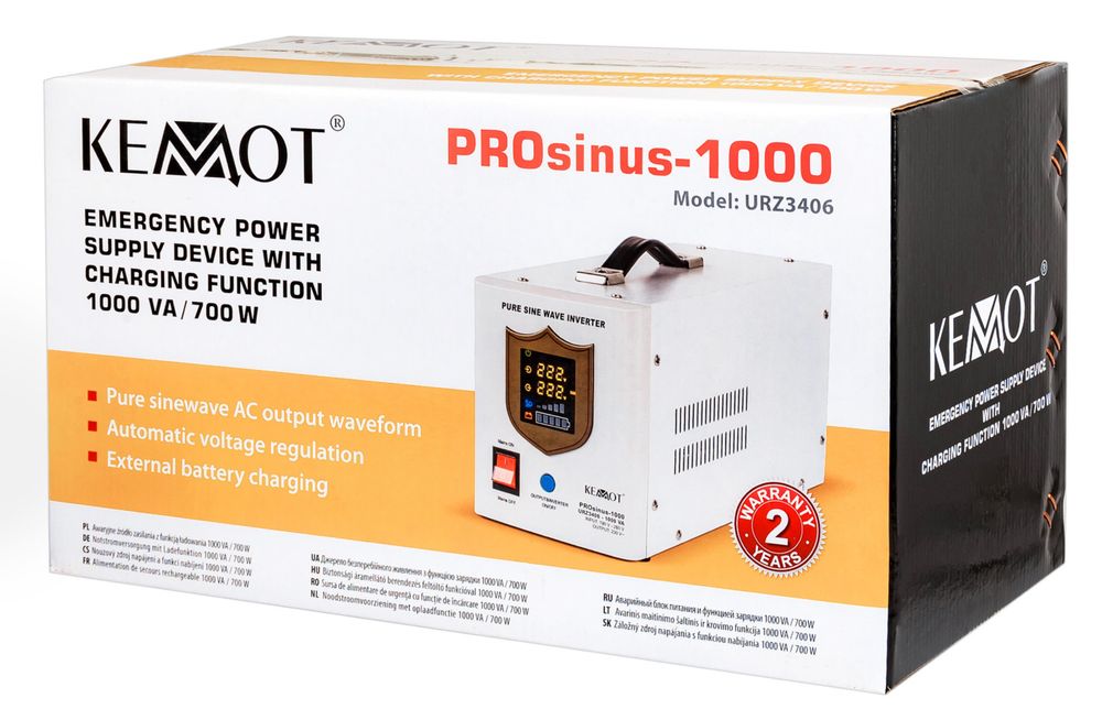 ДБЖ,ББЖ Kemot PRO sinus -1000 12v (1000/700)