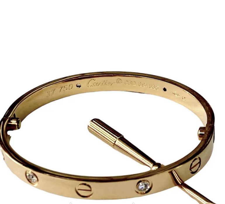 Браслет Cartier Love  17 rose gold з викроткою без упакування!