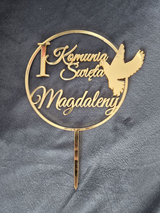 Topper dekoracja na tort I Komunia Święta Magdaleny