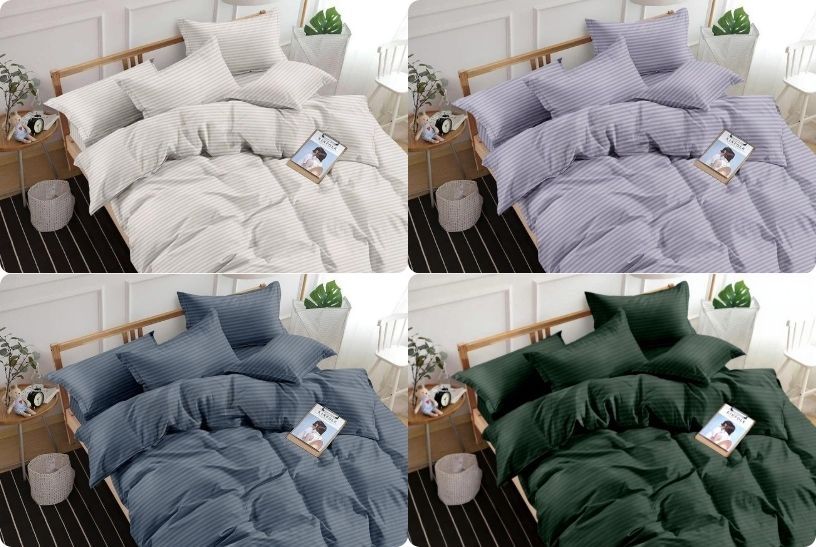 Страйп сатин 240 Lux однотонний,Тканина оптом