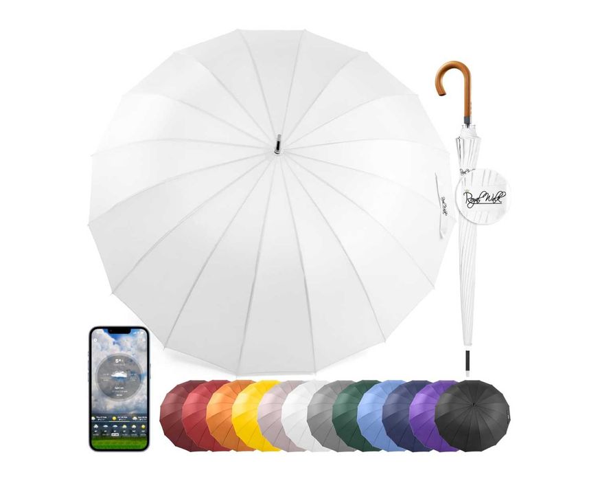 Duży parasol parasolka biała 120cm XXL