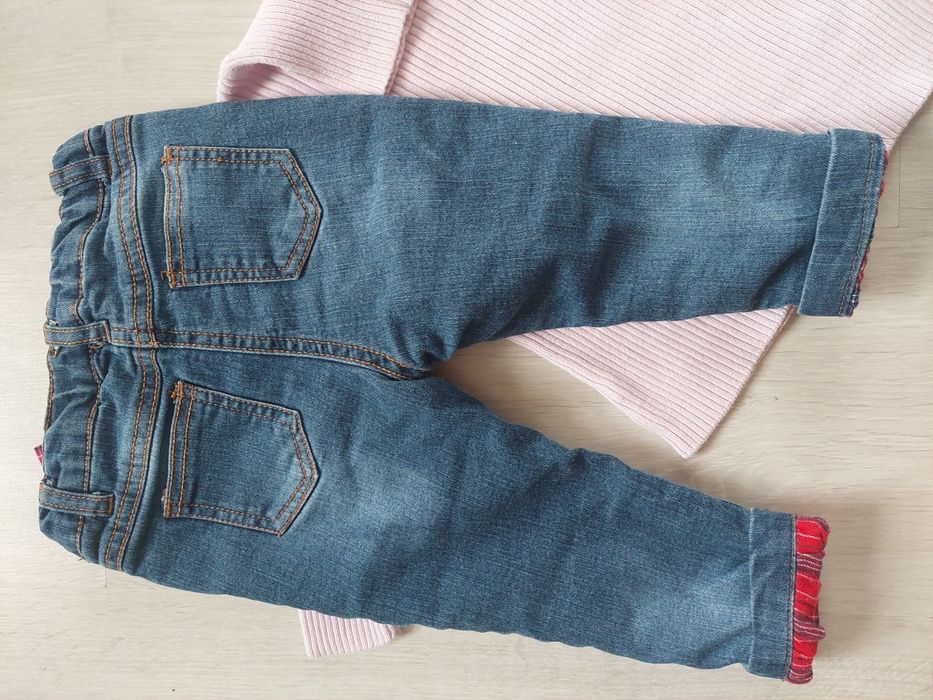 Dzinsy ocieplane +golfik 80