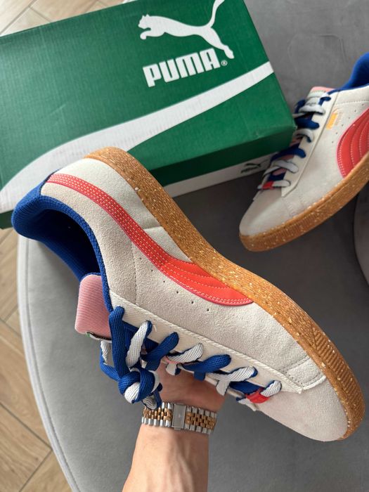 Puma Suede Podium sneakersy kremowo-czerwono-niebieskie rozmiar 45