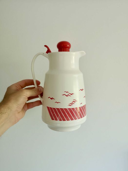 Garrafa térmica/termos vintage com design náutico/marítimo