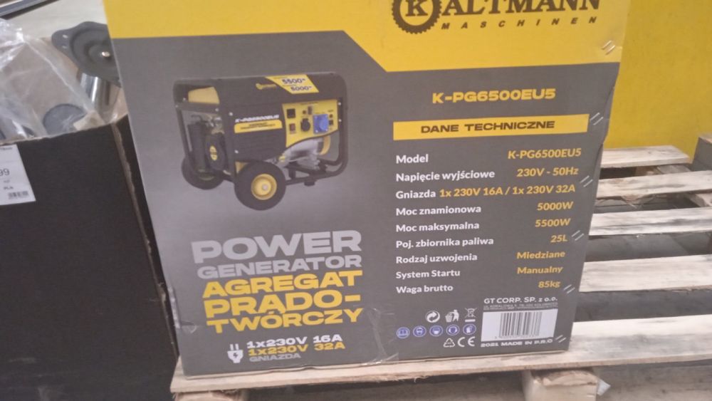 Электрогенератор KALTMANN K-PG6500PRO EUR5.    5 кВт- 5.5 кВт