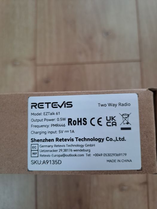 Walkie Talkie Radio PMR446 Retevis RT45
