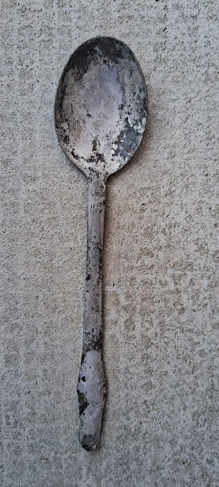 Чайная ложка, медь серебряная (мідь серебряна) примерно XVII-XVIII век