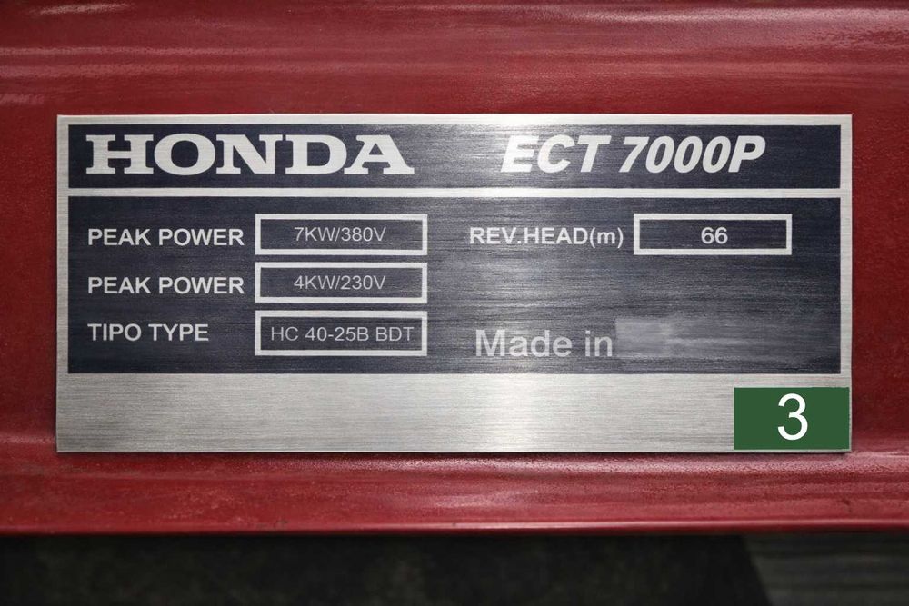 Agregat prądotwórczy TYP Honda ECT 7000P - nowy(~1,5h pracy)
