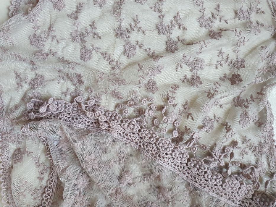 Szal pudrowy róż, mgiełka