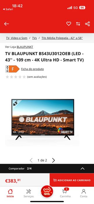 Smart TV Blaupunkt 43’ 4k UHD