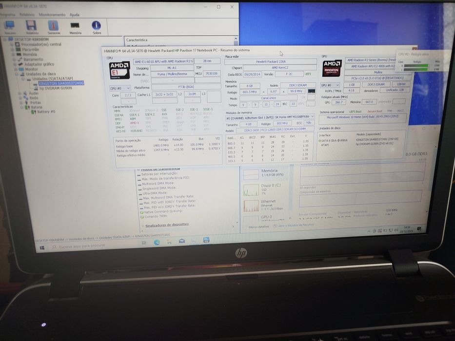 HP AMD 8gb RAM SSD 256gb
