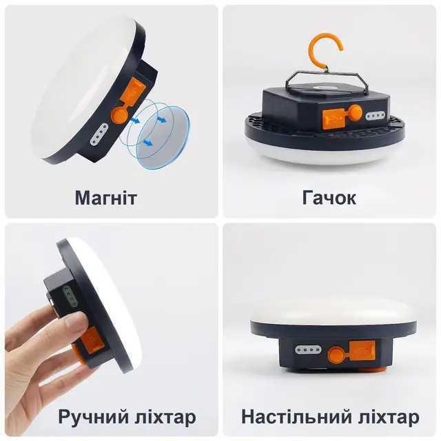 Акумуляторний ліхтар MOS-14 з Power Bank (Оригінал)