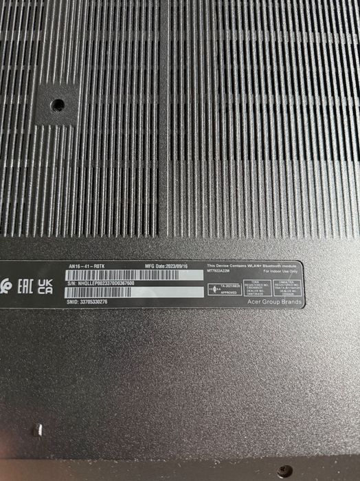 Laptop Acer Nitro AN16-41 16"/Ryzen7/16GB/1TB/NoOS