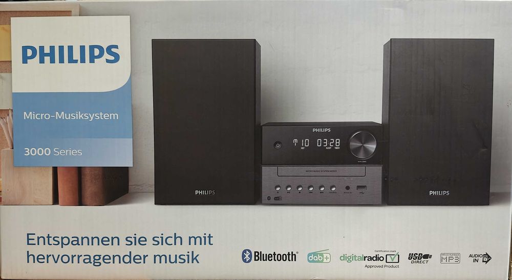 Mikrowieża Philips (TAM3505/12)/ Stan BDB/DAB+/BT/USB/MP3/Audio In
