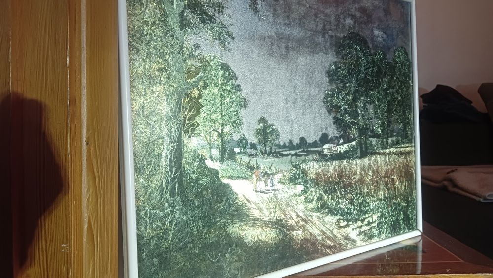 Картина "На дороге"  металло графика переливающаяся