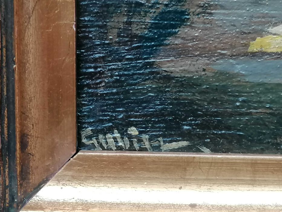 Nastrojowy pejzaż, niemieckie malarstwo, Gubin, pocz. XX w.