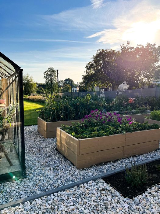 Warzywnik betonowy, Podwyższone grządki betonowe 205 x 105 x 50