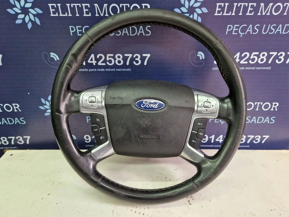 Volante usado pele com airbag FORD S-MAX GALAXY COMANDOS MULTIFUNÇÕES