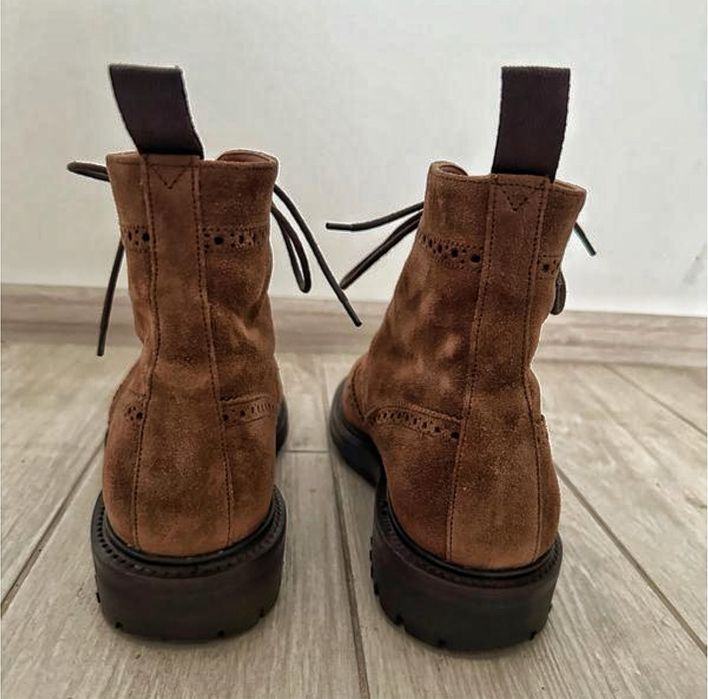 Чоловічі коричневі замшеві черевики броги Sanders Cheltenham 9 UK