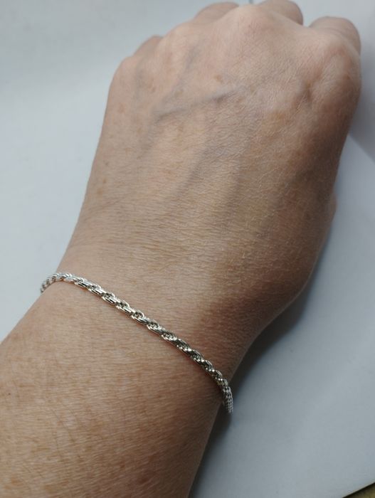 Srebrna bransoletka, próba 925, długość 19 cm