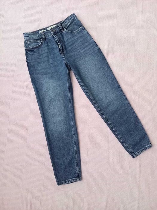 Джинси-мом Mango у синьому кольорі, розмір 36.