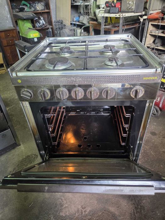 Fogão Hoover em inox 4 bocas as gás