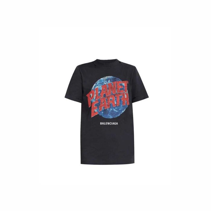 Футболка Balenciaga Planet Earth Oversized T-Shirt in Black: 5 190