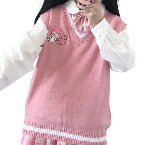 Damski Sweter Kamizelka Uczennicy ANIME Motyw My Melody - L
