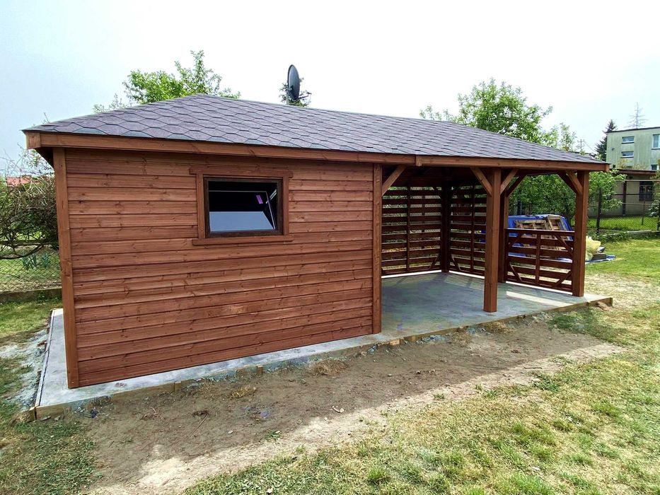 Altana ogrodowa z domkiem narzędziowym Afrodyta 3m x 7m - PRODUCENT