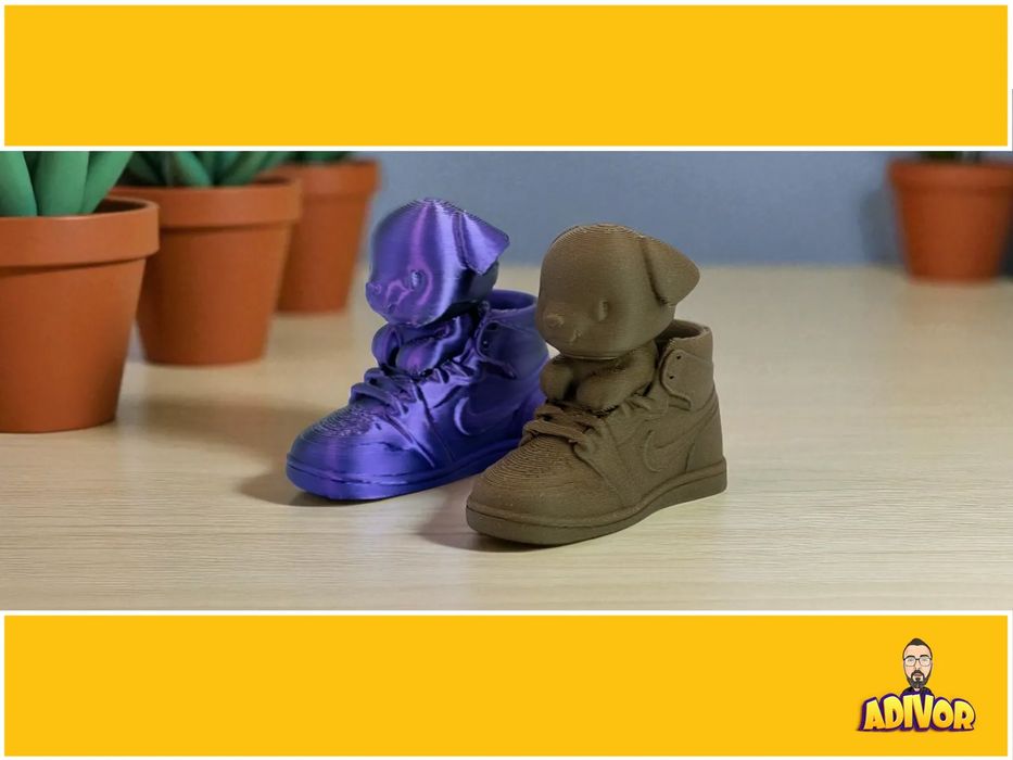 Figura 'Kix the Puppy' dentro de uma Sapatilha