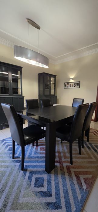 Mesa Moderna Preta - Madeira Maciça