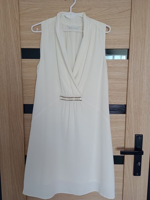 Elegancka biała/ecru sukienka na wesele komunię rozmiar 38/40