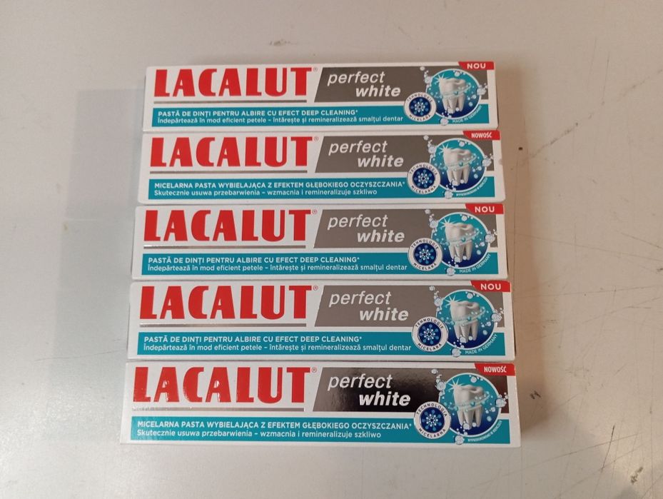 Lacalut Perfect White Pasta do zębów 75ml. 5 szt.