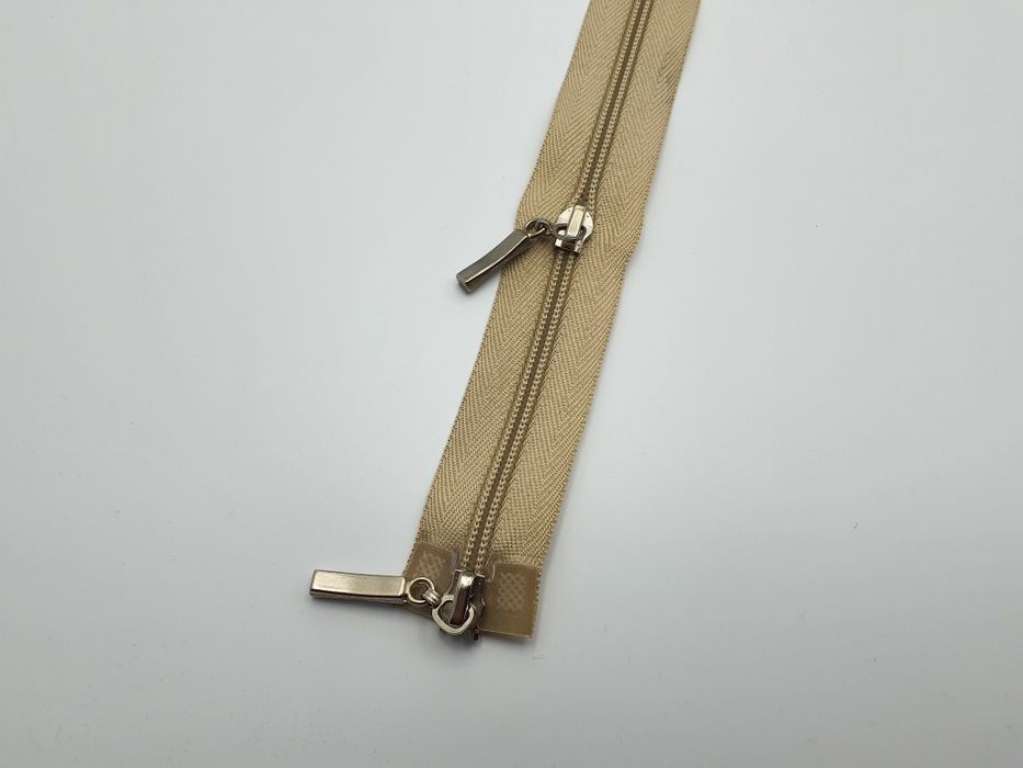 Zamek suwak żyłka 35 cm beż z podwójnym suwakiem.Promocja