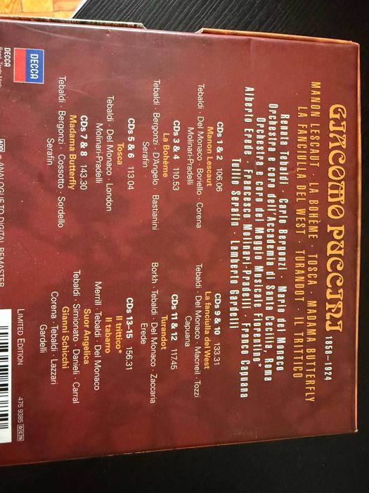 Puccini – The Great Opera Collection - Tebaldi, Bergonzi, del Monaco..